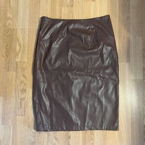 Faux leather pencil skirt